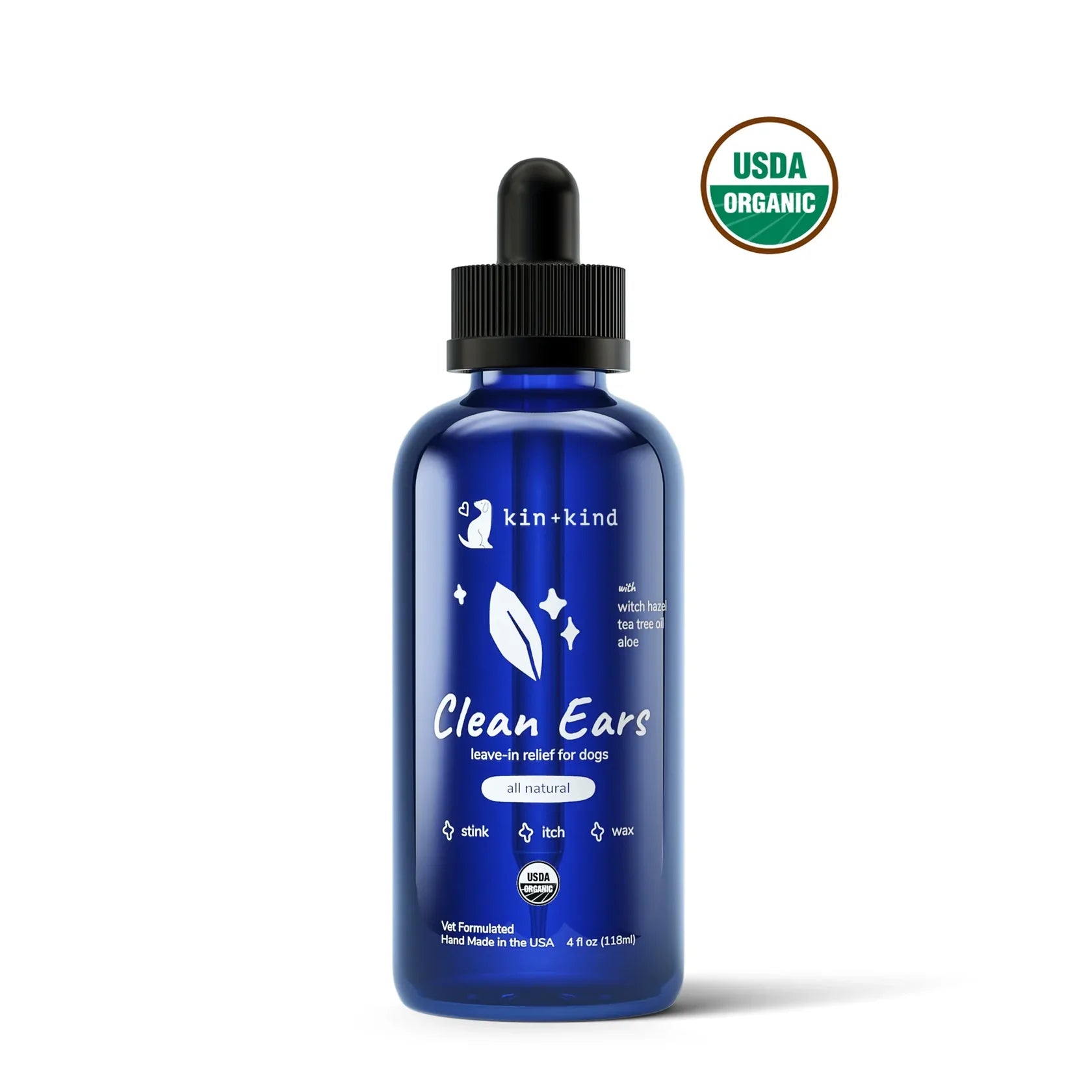 Kin + Kind Natural Dog Ear Cleanser & Oder Remover