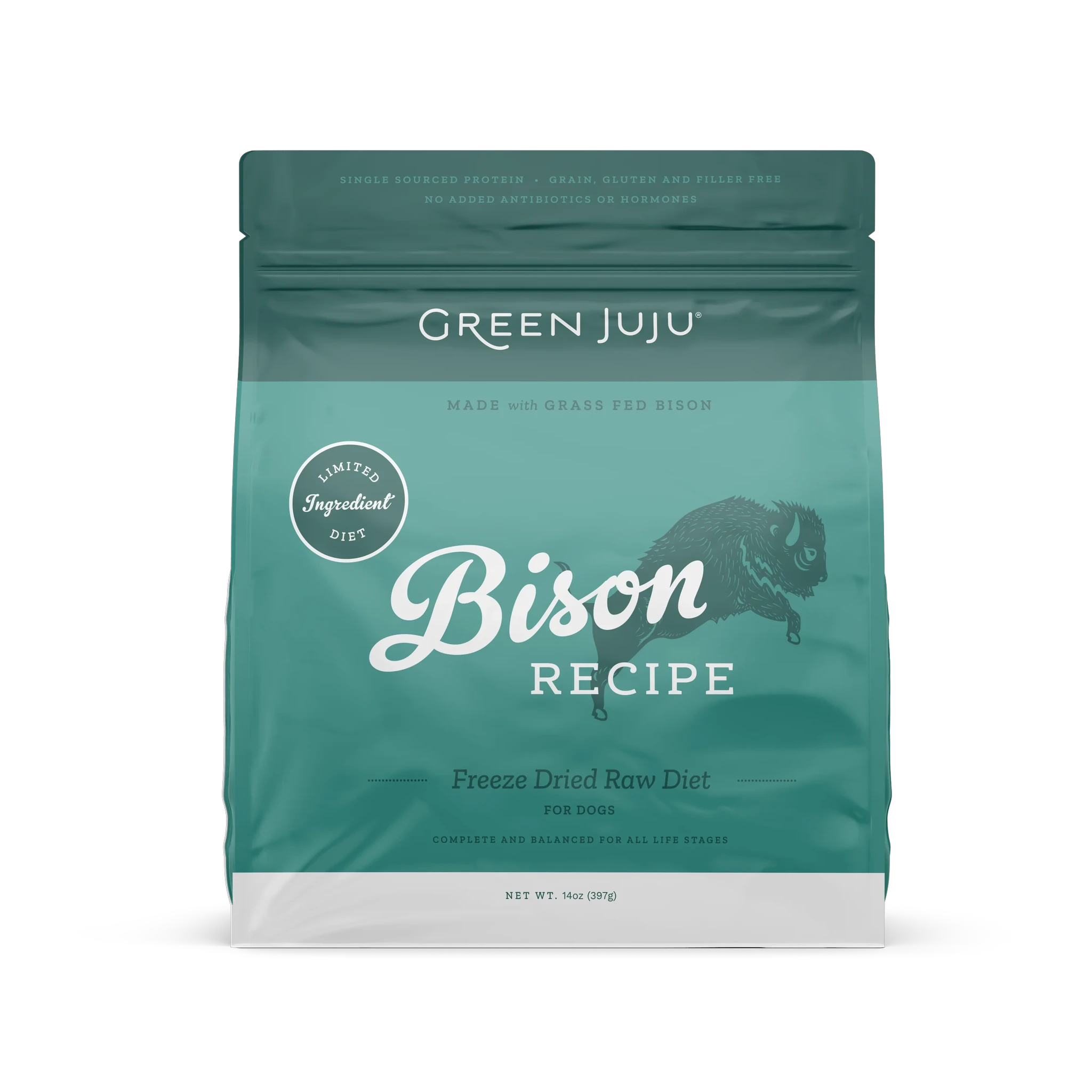 Green Juju Dog Freeze Dried Raw Bison 397g by Green Juju