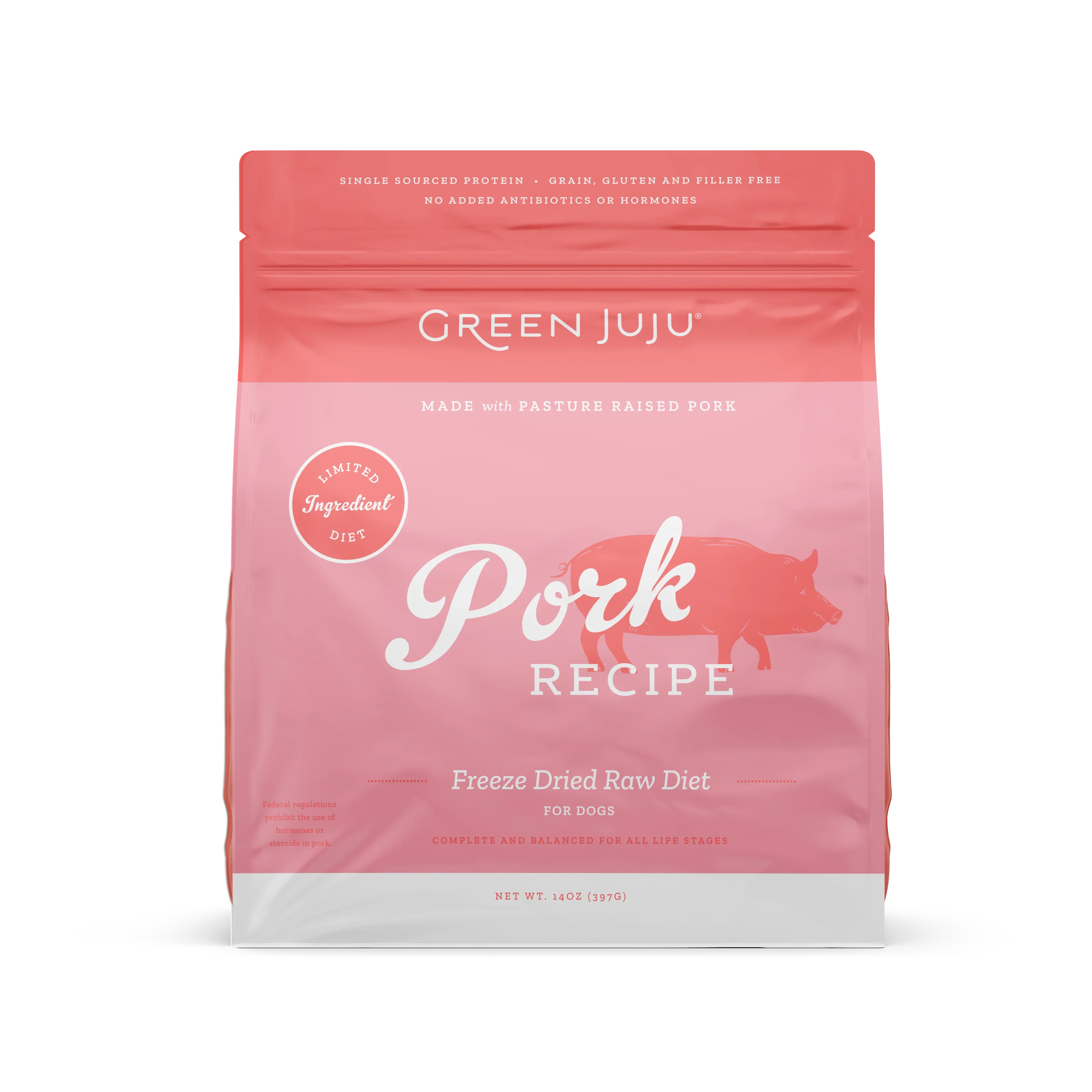 Green Juju Dog Freeze Dried Raw Pork 397g