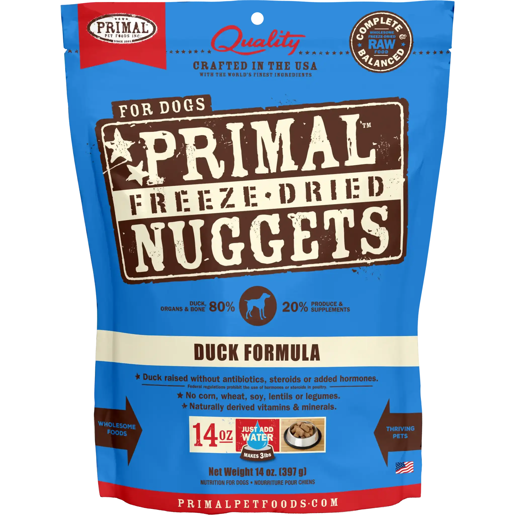 Primal Canine Freeze-Dried Nuggets Duck Formula Dog Food