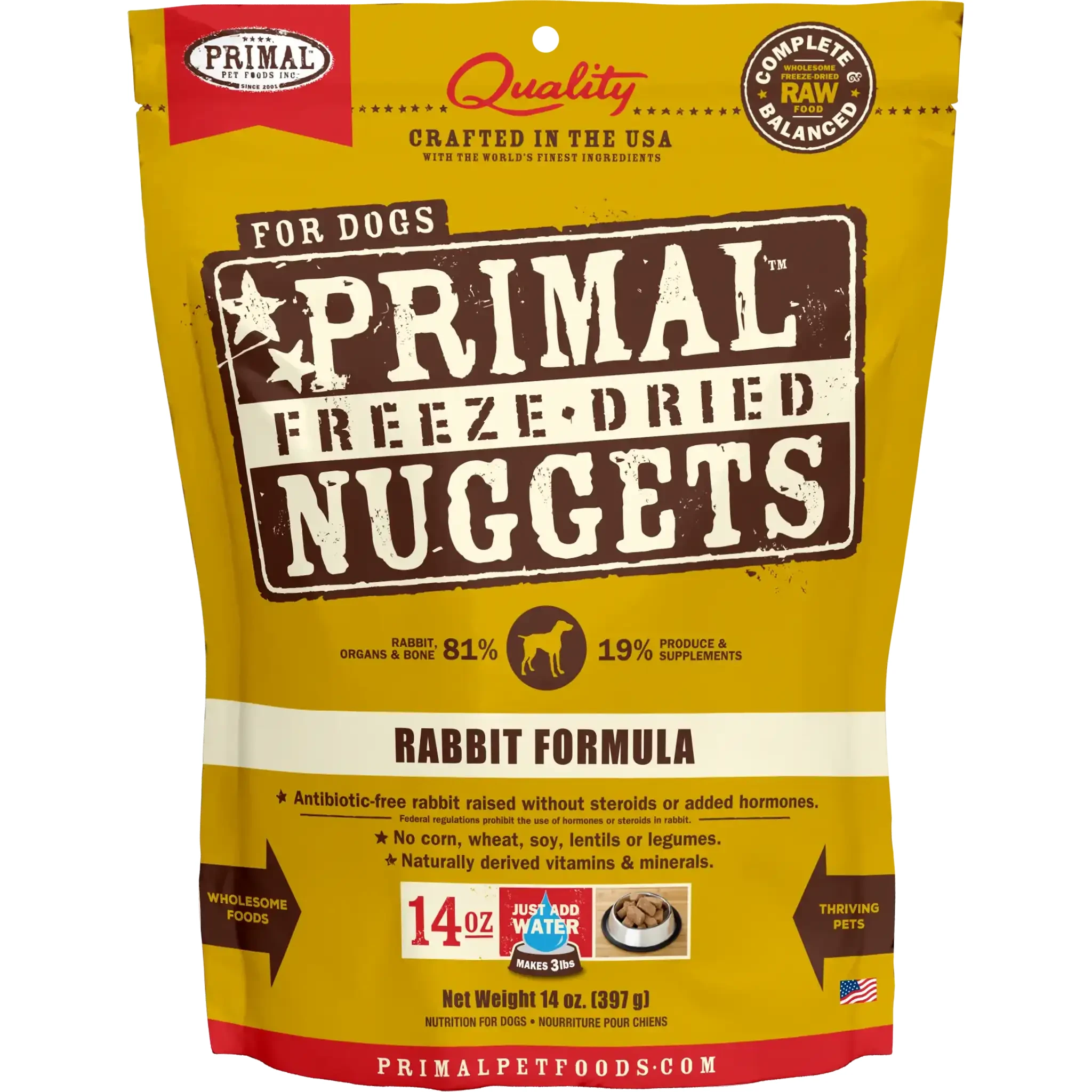 Primal Canine Freeze-Dried Nuggets Rabbit Formula Dog Food by Primal