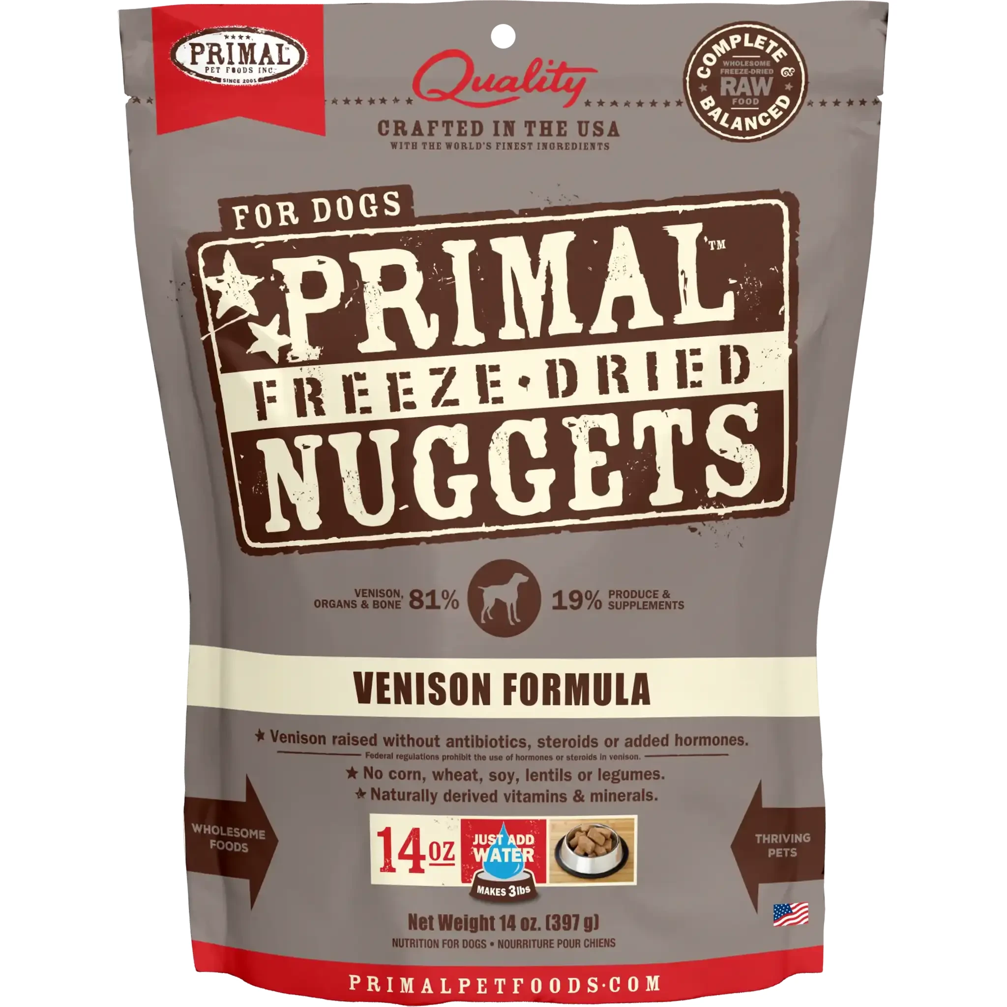 Primal Canine Freeze-Dried Nuggets Venison Formula Dog Food by Primal