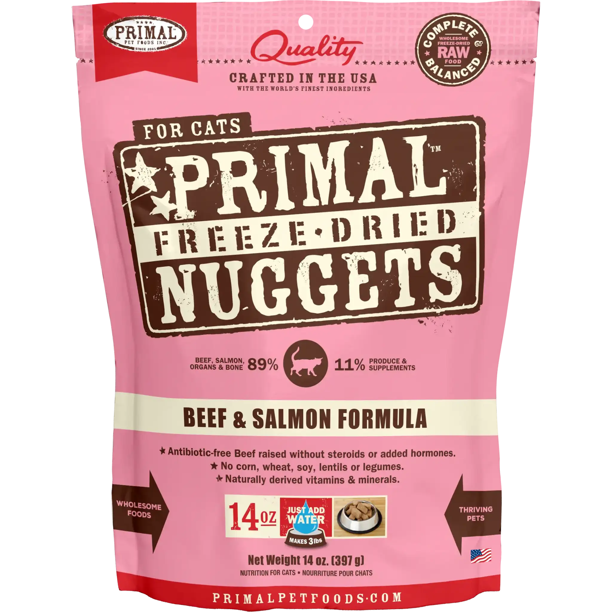 Primal Freeze-Dried Raw Nuggets Cat Food Beef & Salmon Recipe by Primal