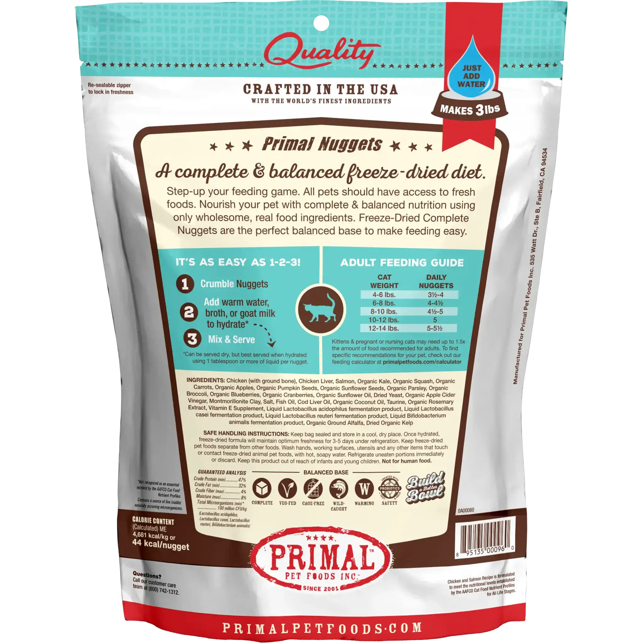 Primal Freeze-Dried Raw Nuggets Cat Food Chicken & Salmon Recipe by Primal