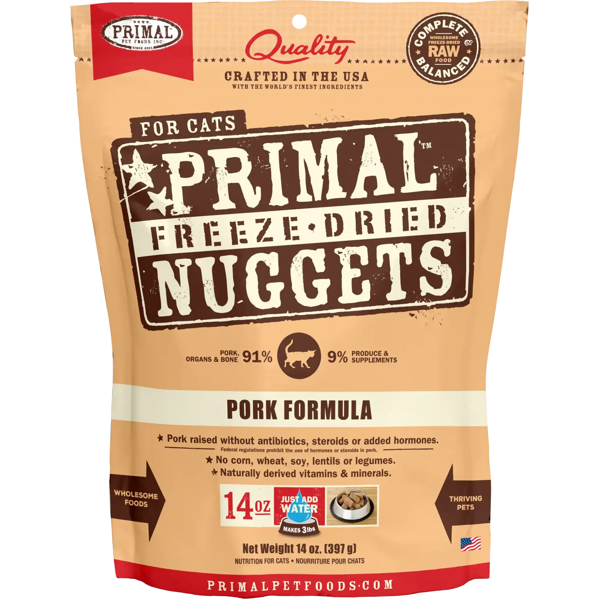 Primal Freeze-Dried Raw Nuggets Cat Food Pork Recipe by Primal