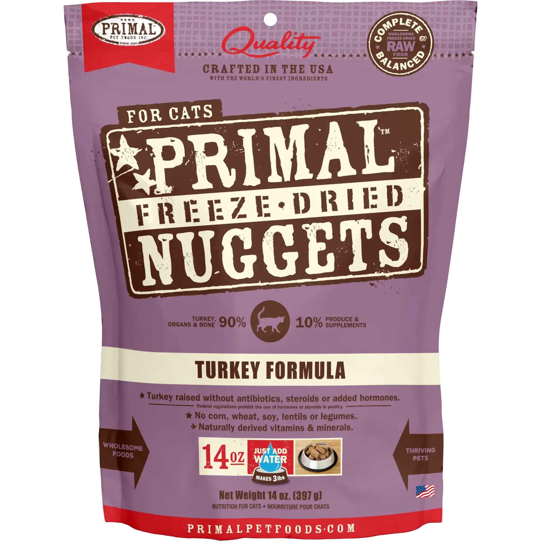 Primal Freeze-Dried Raw Nuggets Cat Food Turkey Recipe by Primal