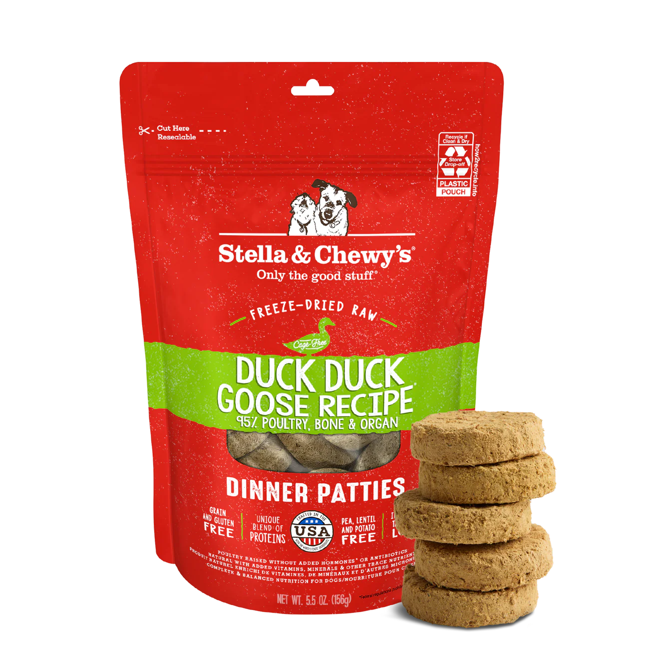Stella & Chewy's Duck, Duck, Goose Dinner Patties Freeze-Dried Raw Dog Food