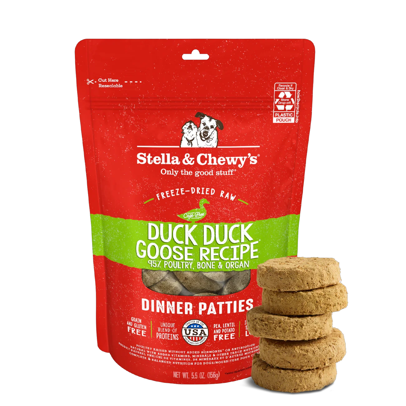 Stella & Chewy's Duck, Duck, Goose Dinner Patties Freeze-Dried Raw Dog Food by Stella & Chewy's
