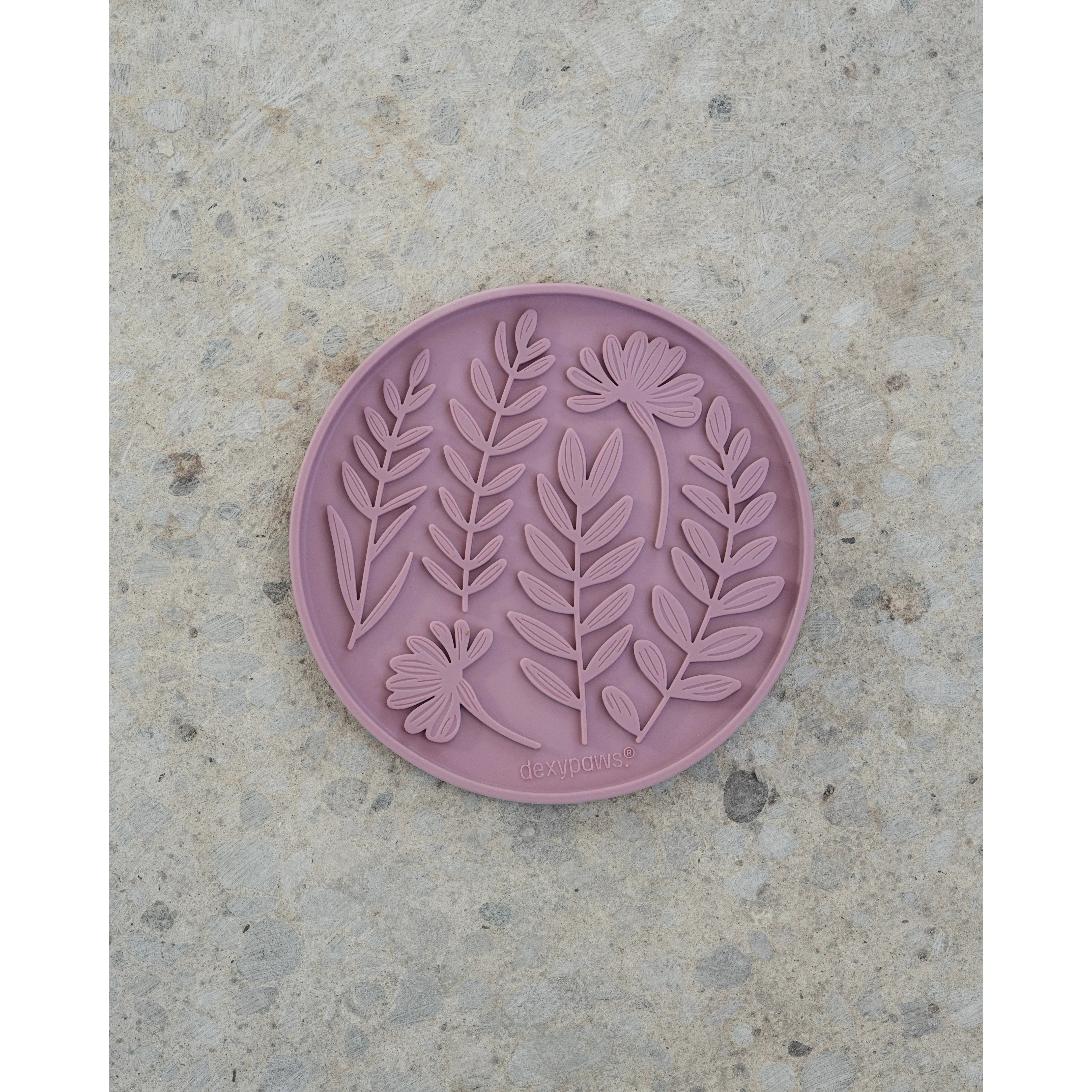 Dexypaws Enrichment Licking Mat for dogs & cats, Blush Pink Garden