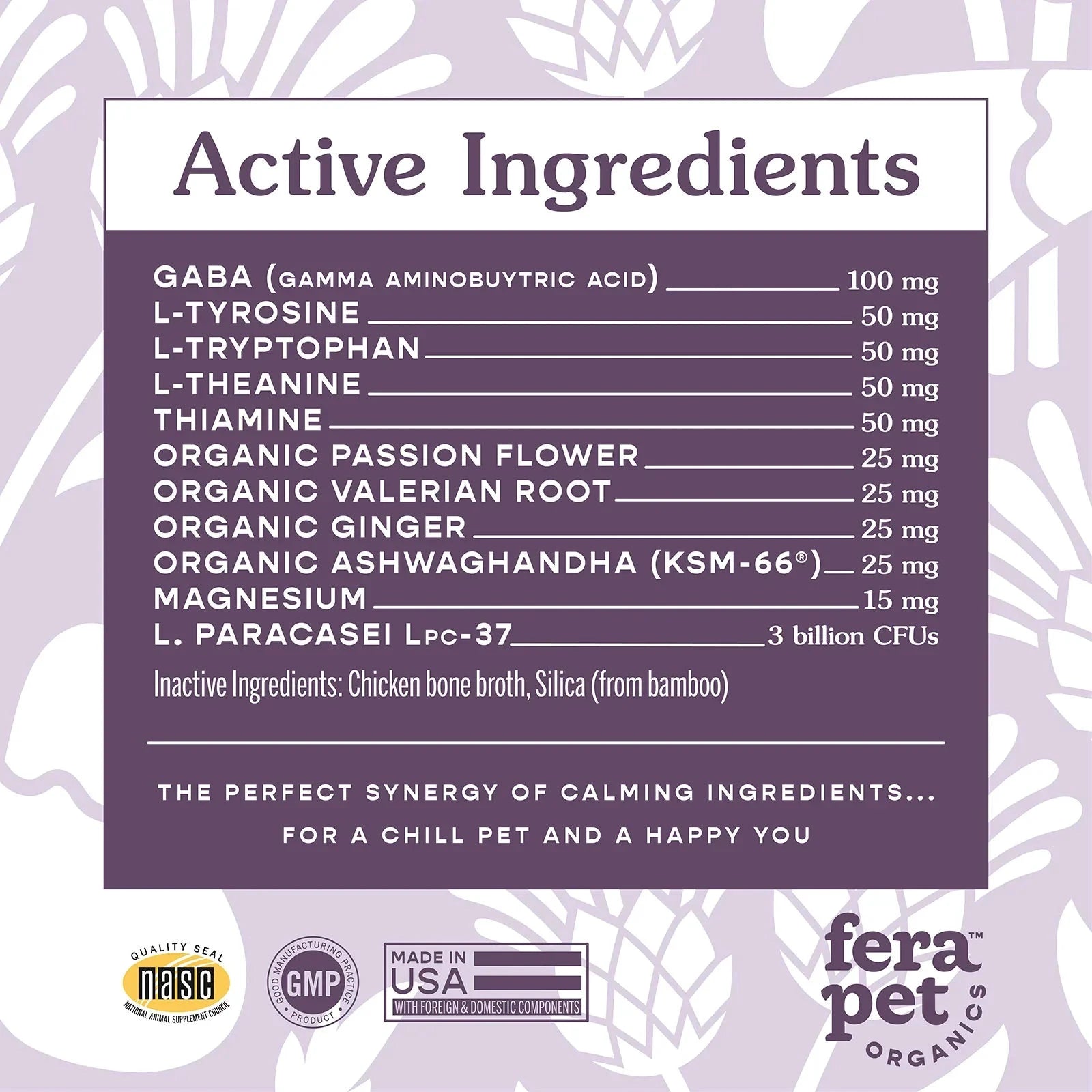Fera Calming Support for Dogs & Cats, Powder – 60 Servings by Fera
