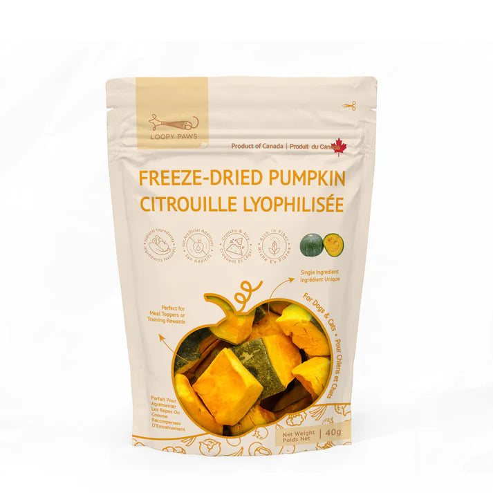 Loopy Paws Fruity Crunchy-Kabocha Pumpkin 40g, for Dogs & Cats