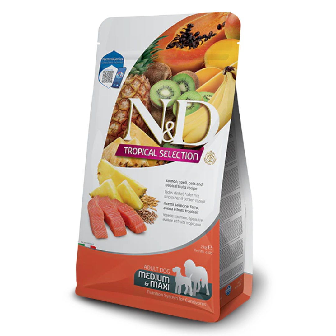 Farmina - N&D Tropical : Saumon pour chiens de taille moyenne/maxi