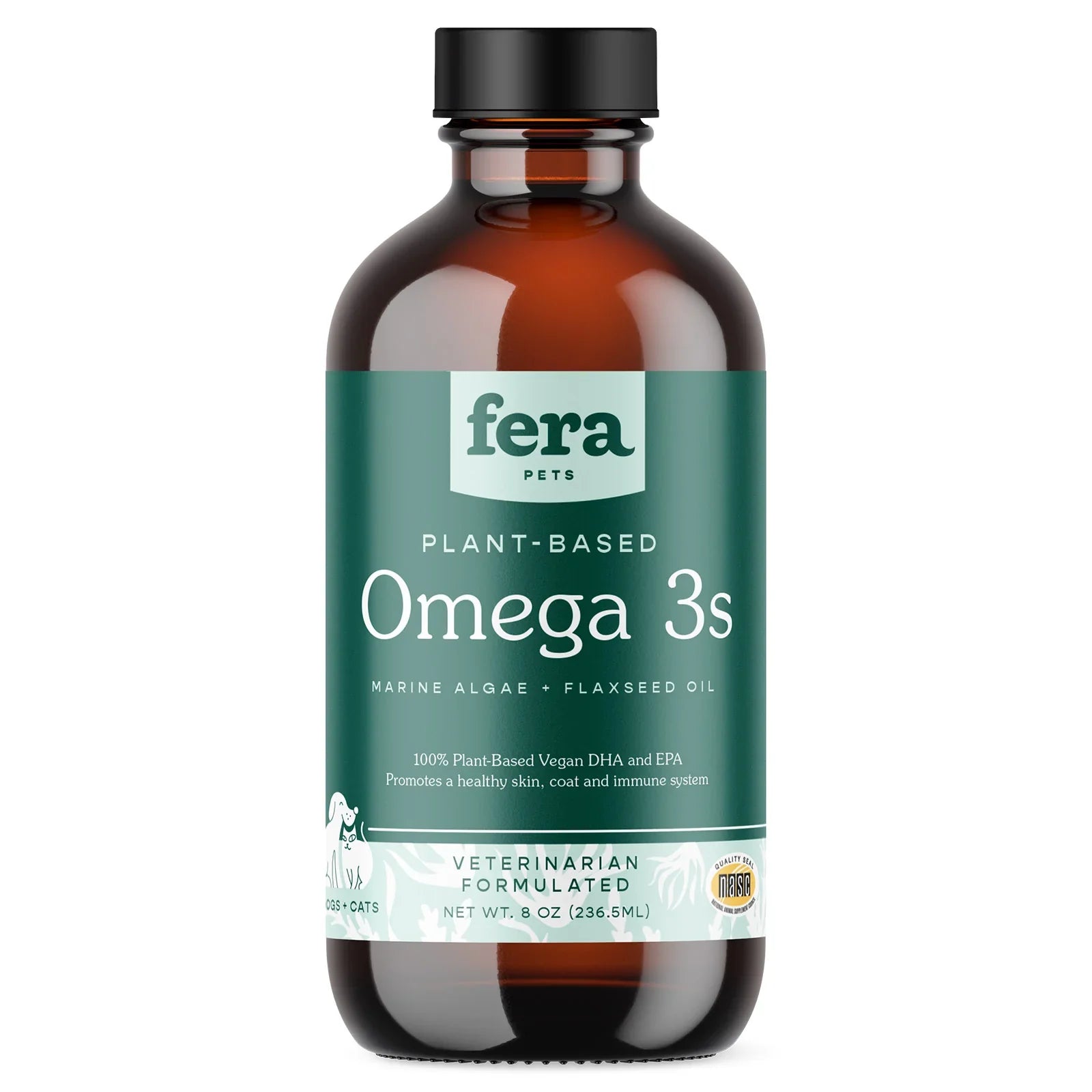 Fera Vegan Omega-3s Algae Oil for Dogs & Cats, Liquid – 8oz