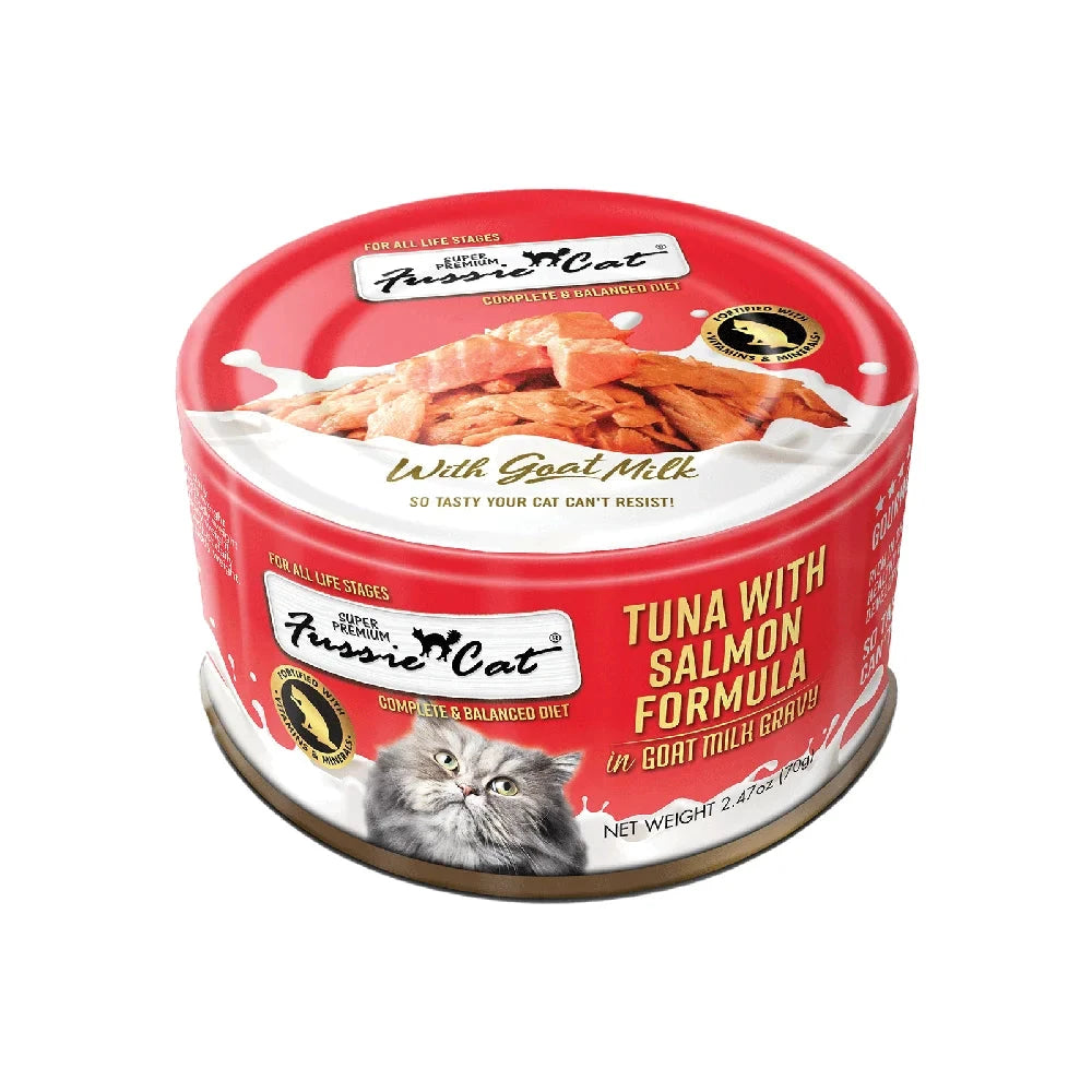 Fussie Cat Premium Tuna with Salmon Formula in Goat Milk Gravy by Fussie Cat