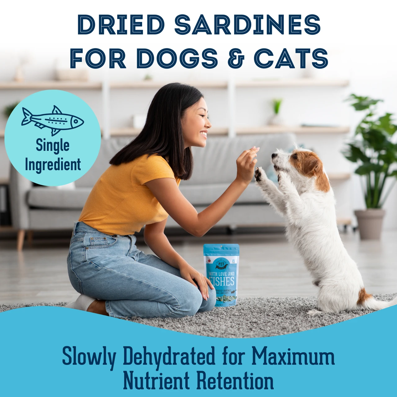 The Granville Island With Love and Fishes - Premium Dehydrated Sardines Treat For Dogs & Cats by Granville