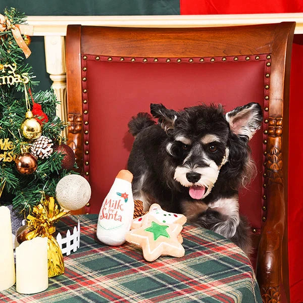 HugSmart Happy Woofmas Milk & Cookies Dog Toys by HugSmart