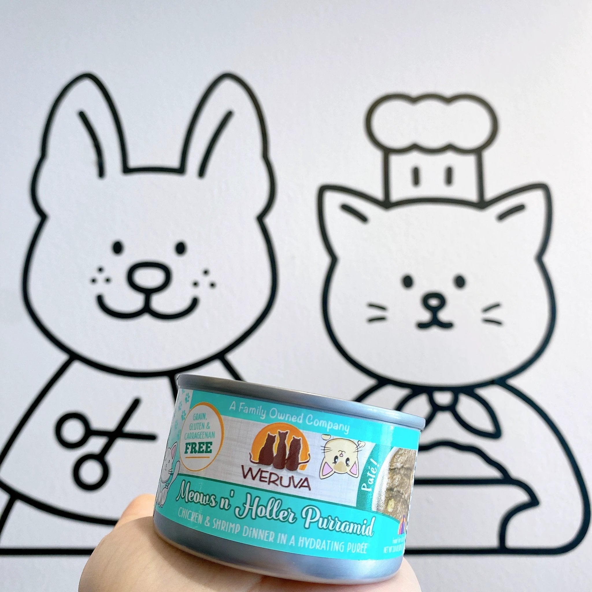 Weruva Cat Paté - Meows n' Holler Purramid with Chicken & Shrimp Cat Can by Weruva