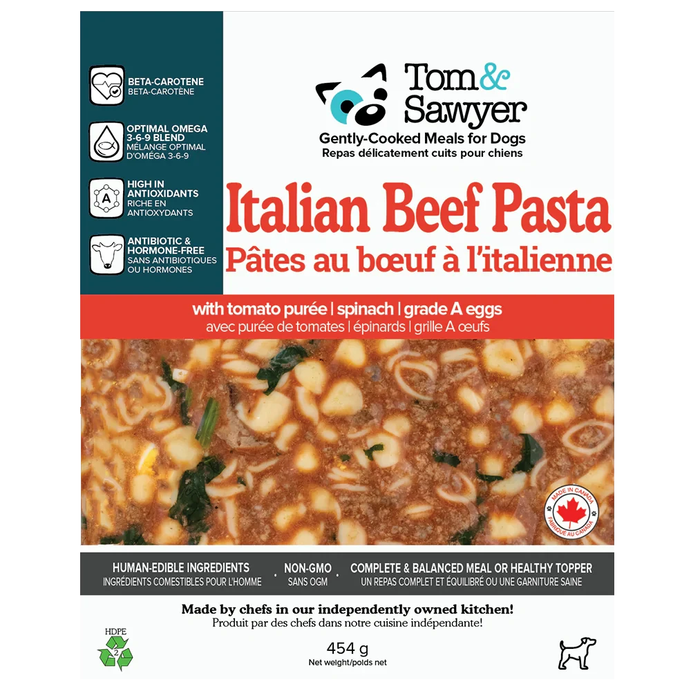 Tom&Sawyer Italian Beef Pasta Gently-cooked Frozen Meals for Dogs by Tom Sawyer