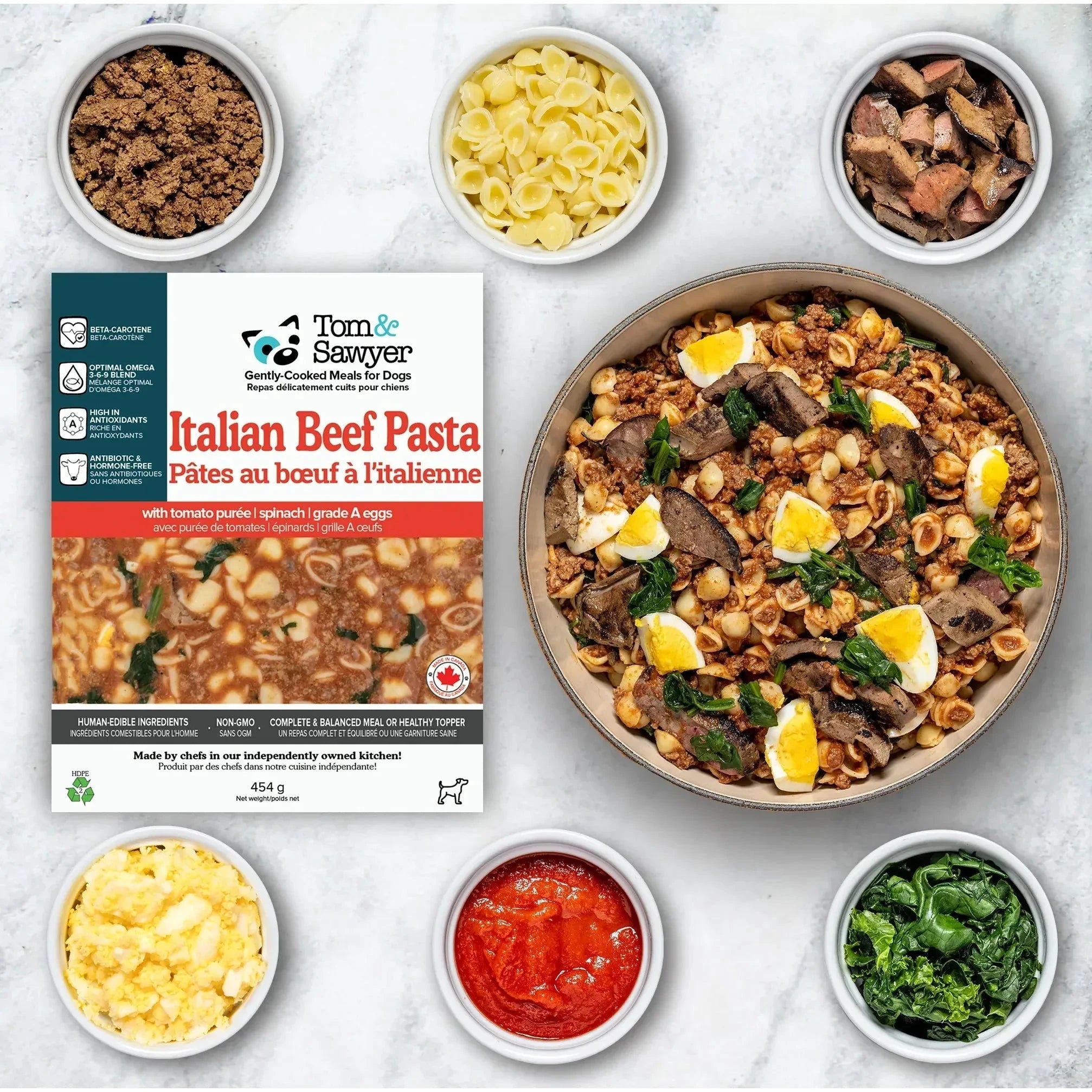 Tom&Sawyer Italian Beef Pasta Gently-cooked Frozen Meals for Dogs by Tom Sawyer