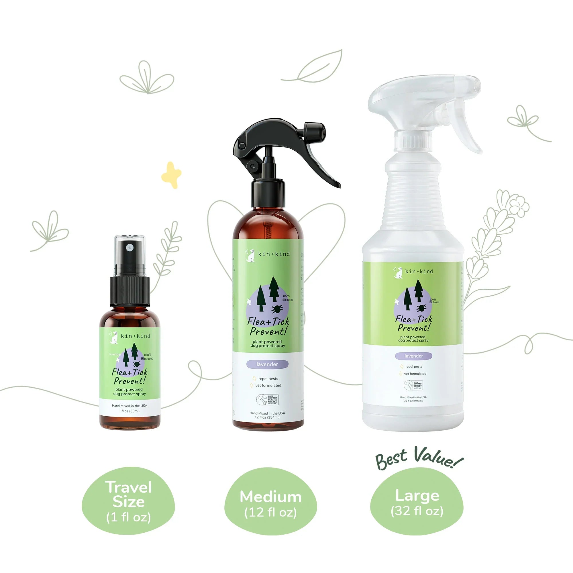 Kin + Kind Outdoor Shield Spray Lavender (dog only) 12oz