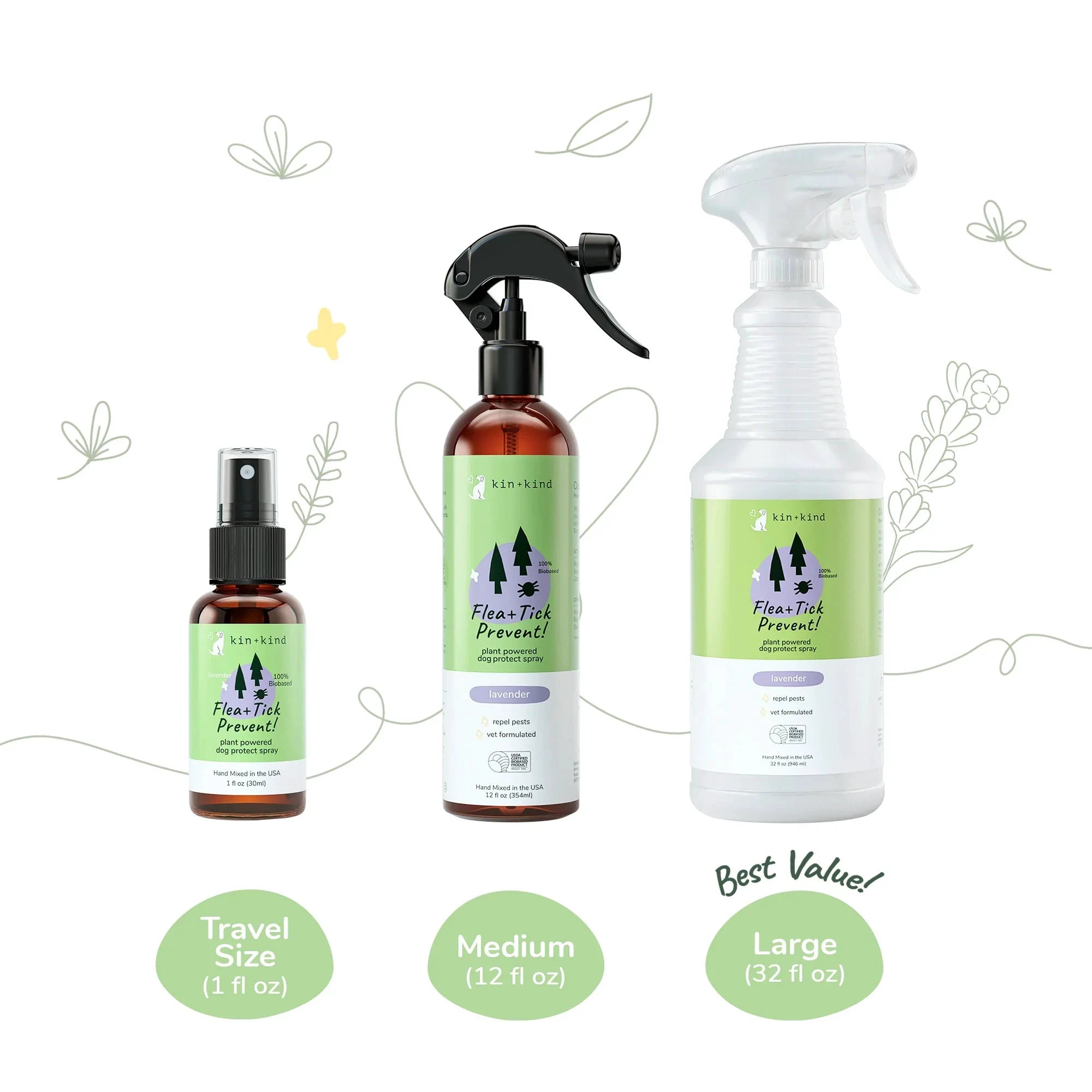 Kin + Kind Outdoor Shield Spray Lavender (dog only) 12oz by Kin+Kind