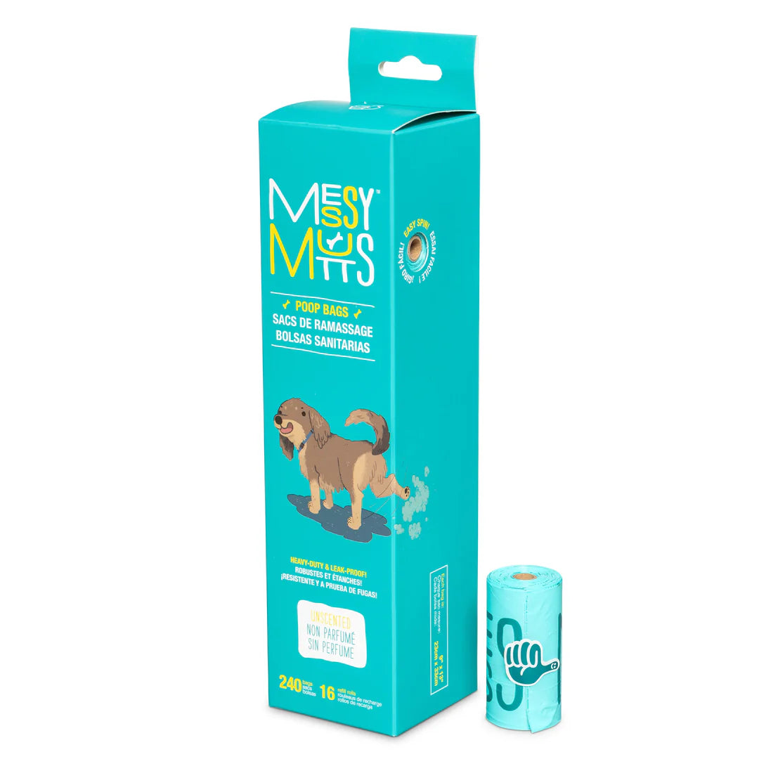 Messy Mutts Advanced BioRecycle™ Dog Poop Bags, 16 Refill Rolls, 240 Bag Count