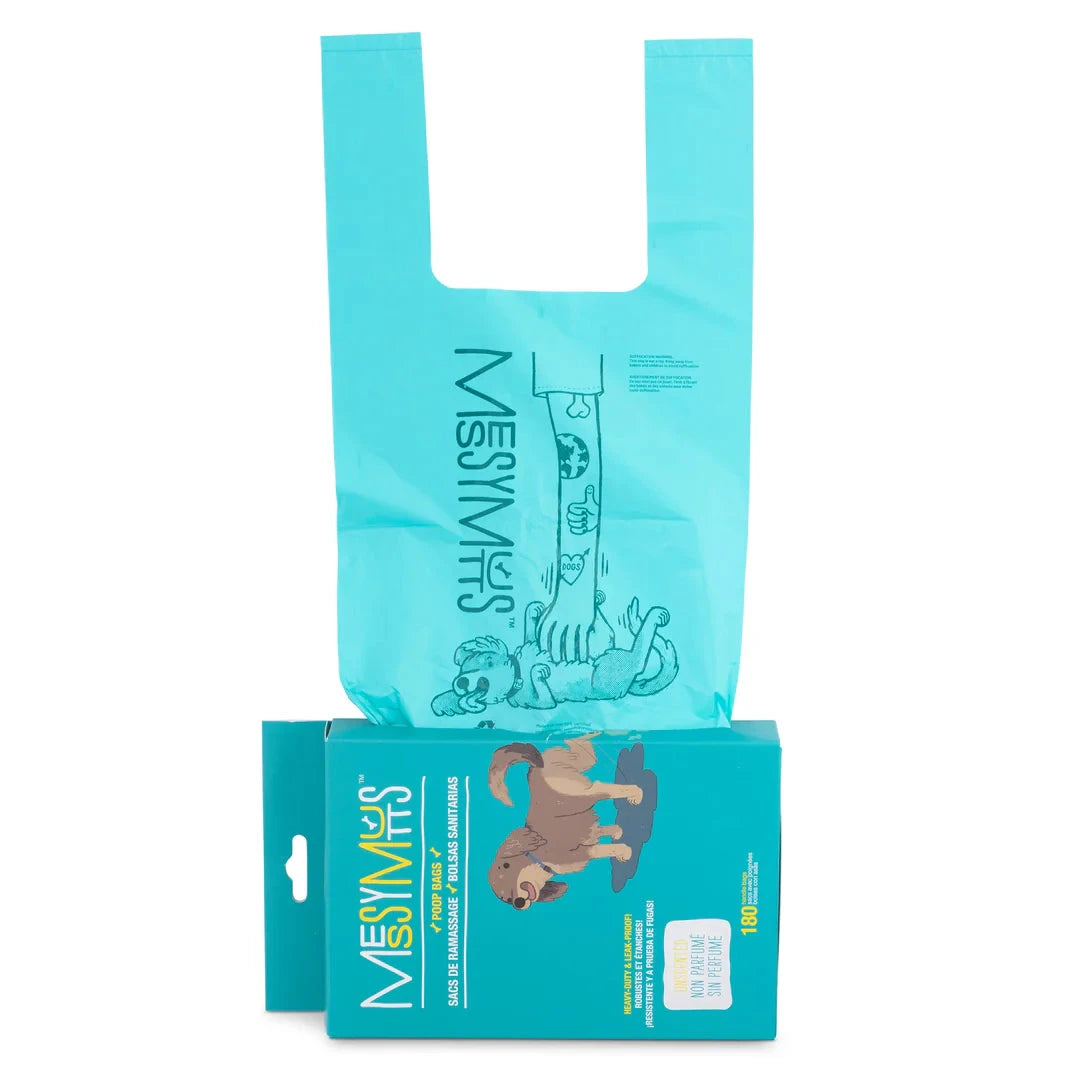 Messy Mutts Advanced BioRecycle™ Poop Bags, Easy to Tie Up Handles, 180 Bag Count by Messy Mutts