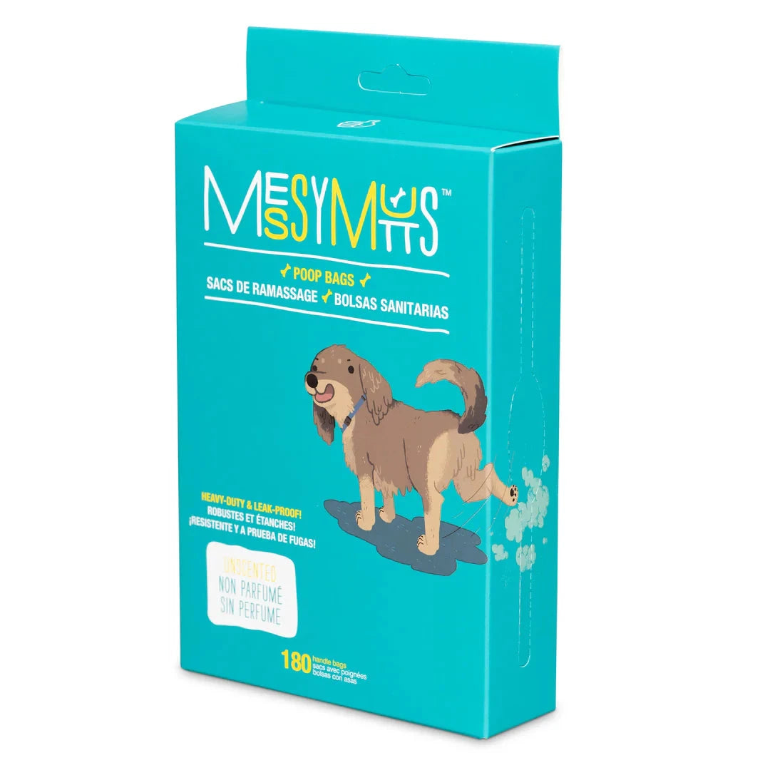 Messy Mutts Advanced BioRecycle™ Poop Bags, Easy to Tie Up Handles, 180 Bag Count by Messy Mutts