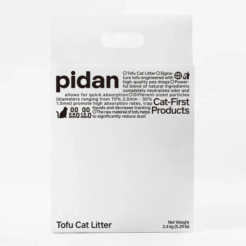 Pidan Cat Litter Tofu Original | 70% 2mm mix 30% 1.5mm Original Tofu Cat Litter | 2.4 kg per bag (Pure Tofu) | by Pidan