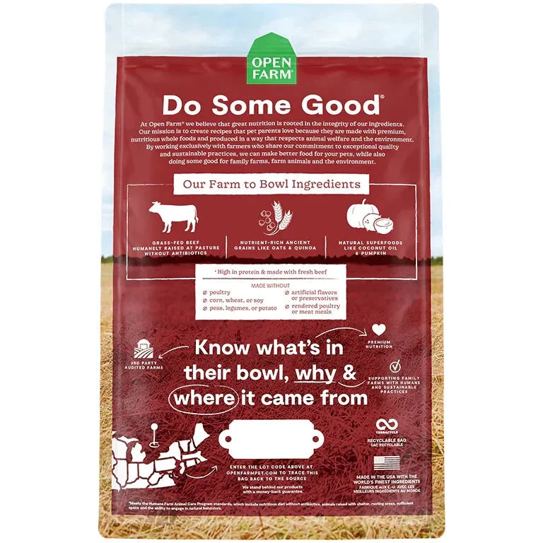 Open Farm Grass-Fed Beef & Ancient Grains Dry Dog Food 22lb by OPEN FARM