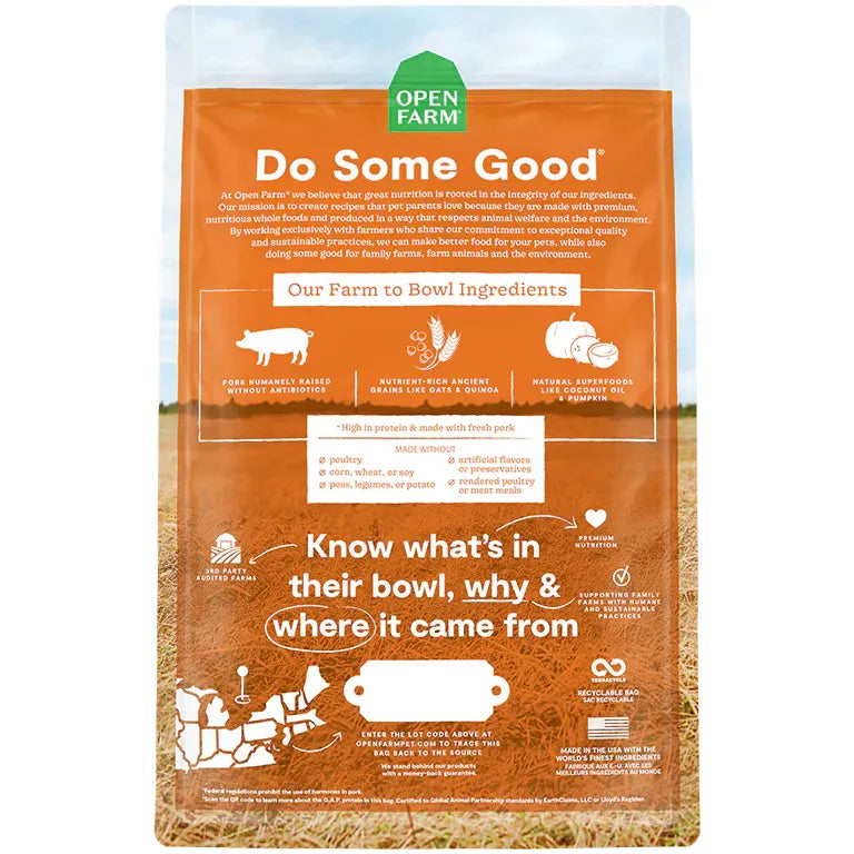 Open Farm Farmer's Table Pork & Ancient Grains Dry Dog Food