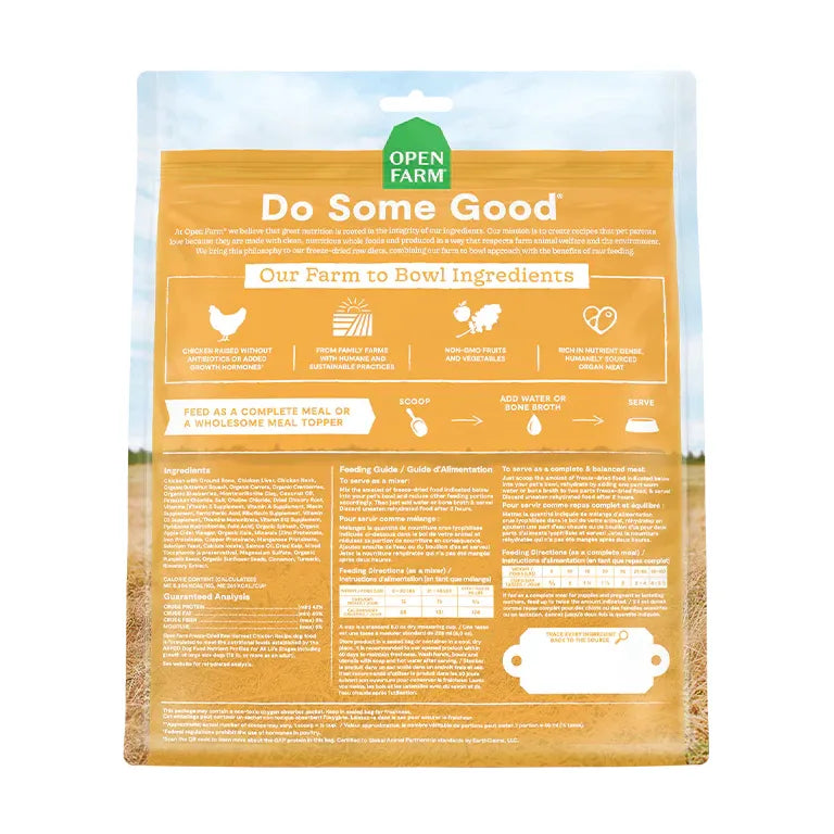 Open Farm Harvest Chicken Freeze Dried Raw Morsels for Dogs