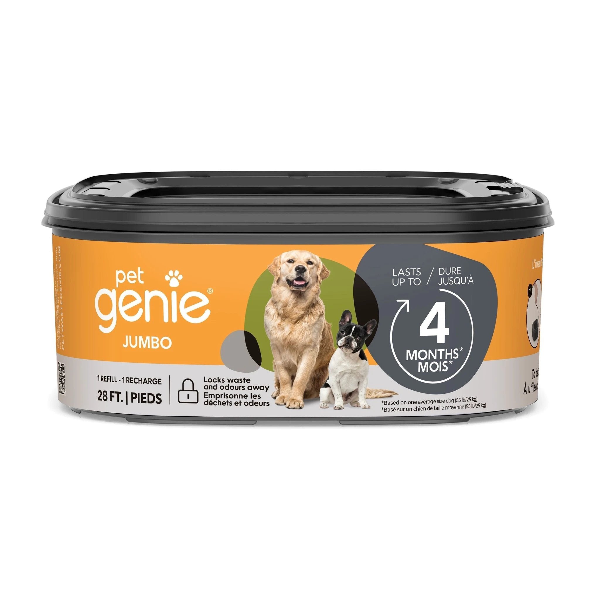 Angelcare Pet Genie Dog Waste Jumbo Refill, 28ft (Up To 4 Months) by Pet Genie