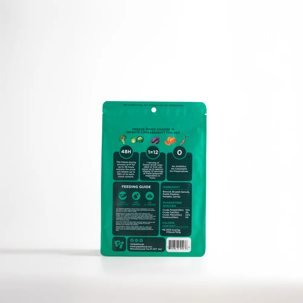 PI Pet Food Freeze Dried Daily Mixed Vegetables 100g