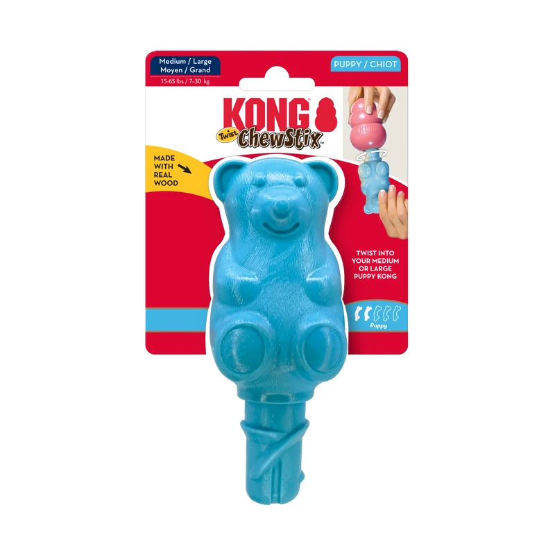 KONG ChewStix Puppy Twist Bear Dog Toy by KONG