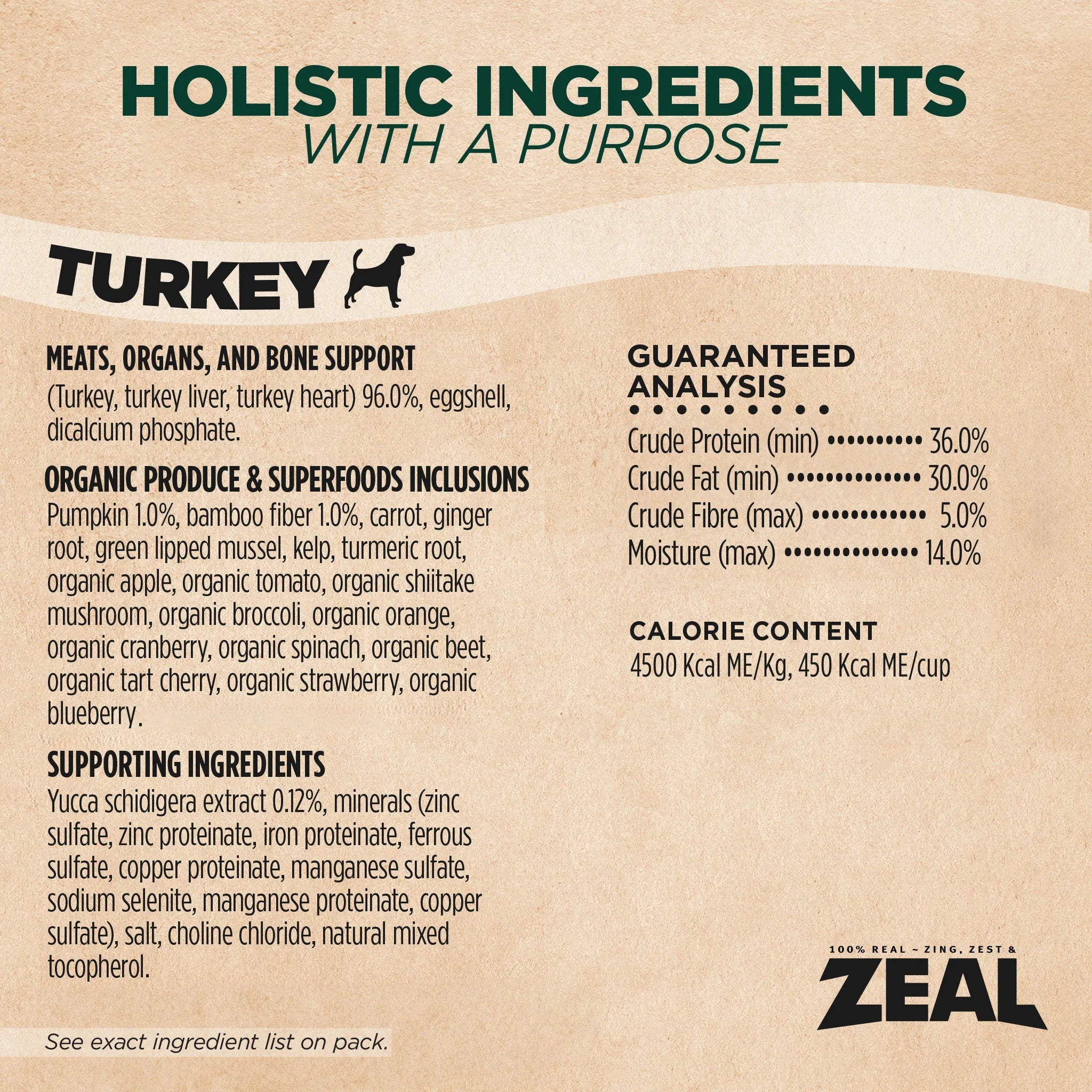 ZEAL Gently Air-Dried Grain Free Turkey Recipe for Dogs by Zeal