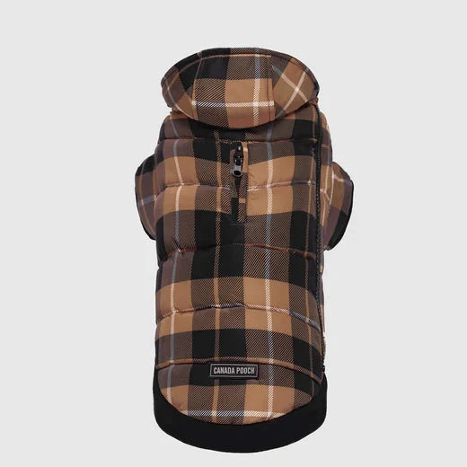 Canada Pooch Prism Puffer-Brown Plaid by Canada Pooch