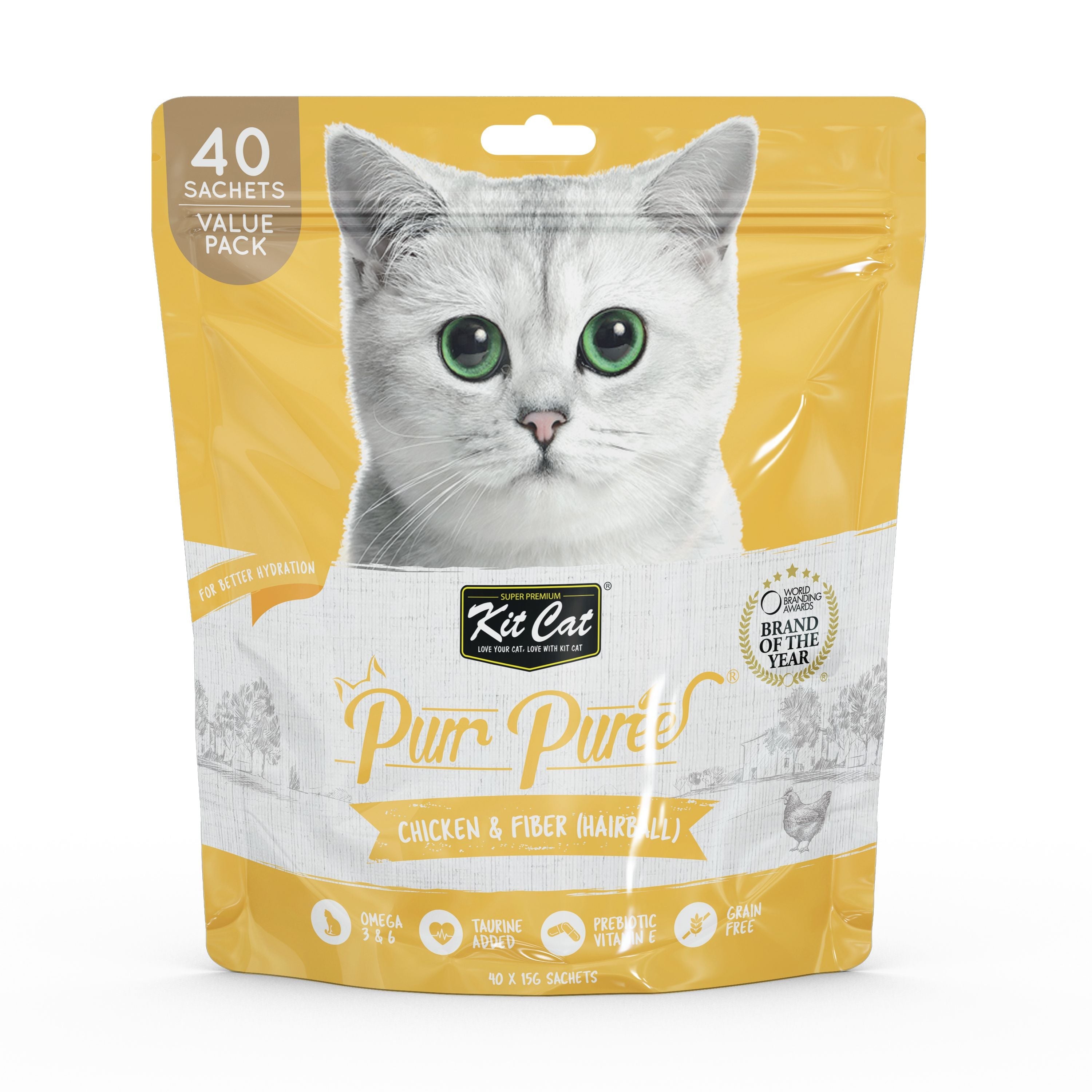 Kit Cat Purr Puree Chicken & Fiber (Hairball)