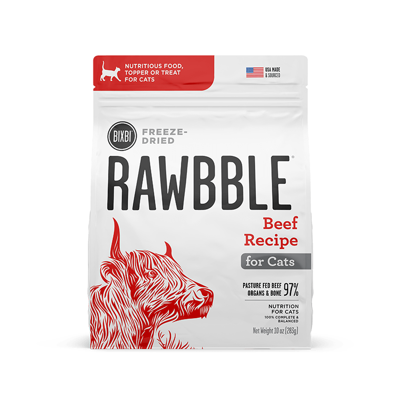 Nourriture lyophilisée pour chat Bixbi Rawbble - Recette au bœuf