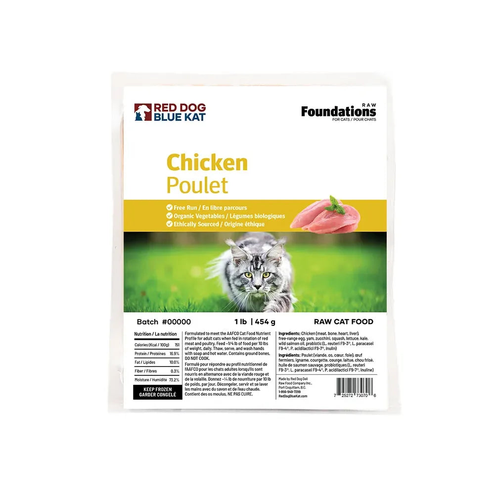 RDBK - Nourriture crue pour chats Foundations au poulet cru