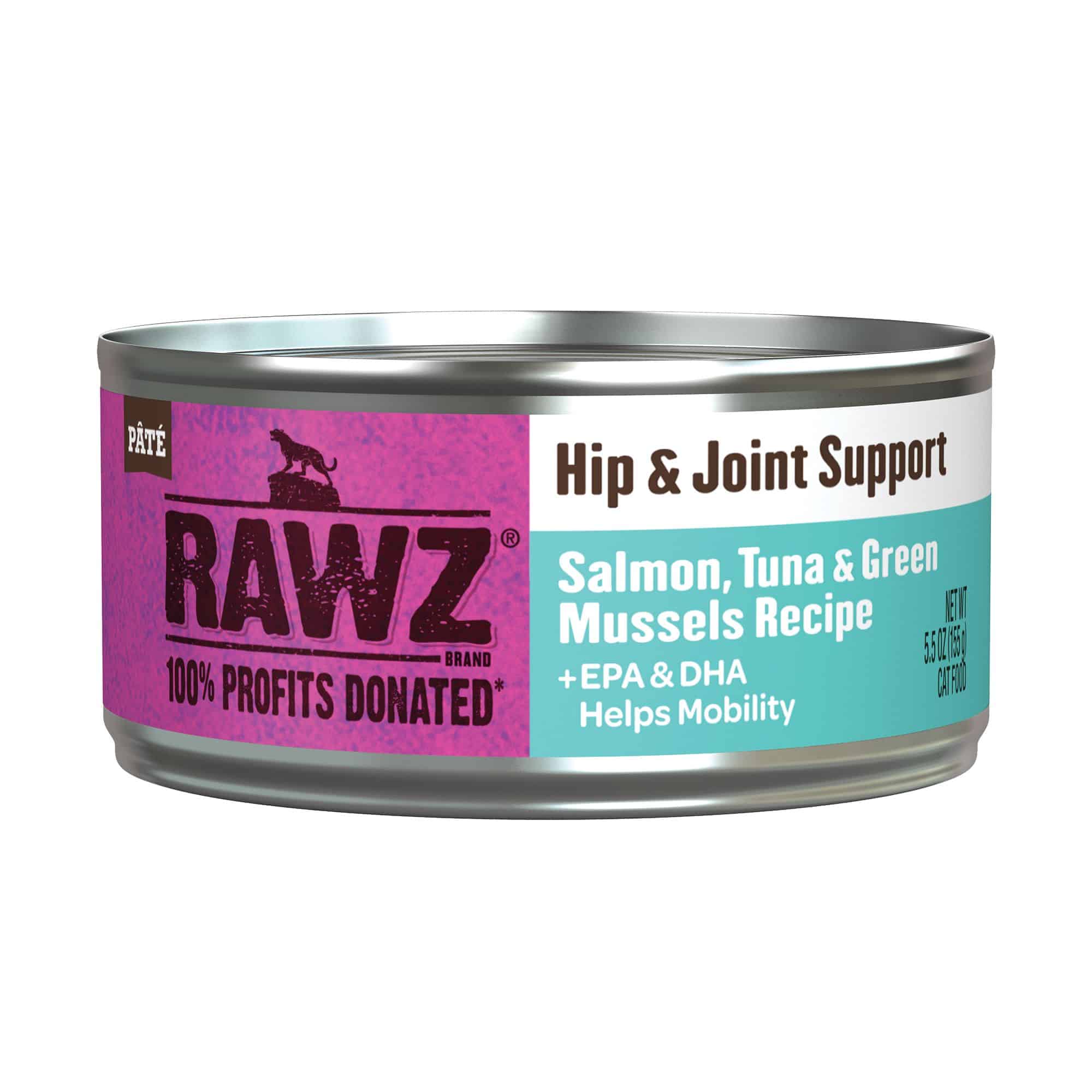 RAWZ Hip & Joint Support Salmon, Tuna & Green Mussels Cat Food 5.5oz