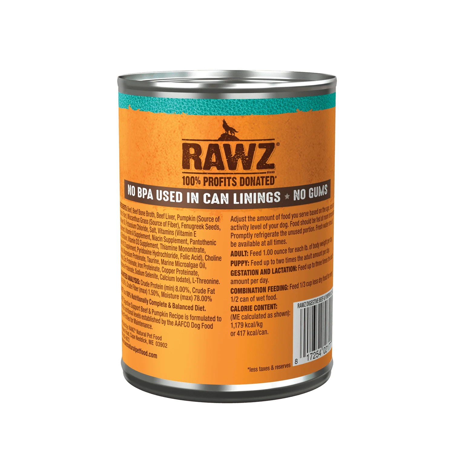 RAWZ Digestive Support Beef & Pumpkin Dog Food 12.5oz by Rawz