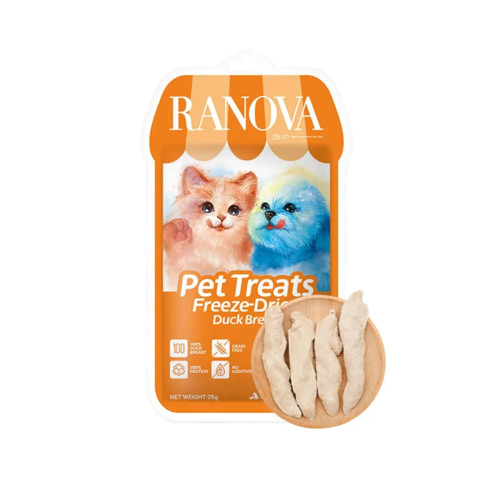 Ranova Freeze-Dried Pet Treats Whole Duck Filet For Dog & Cat by Ranova