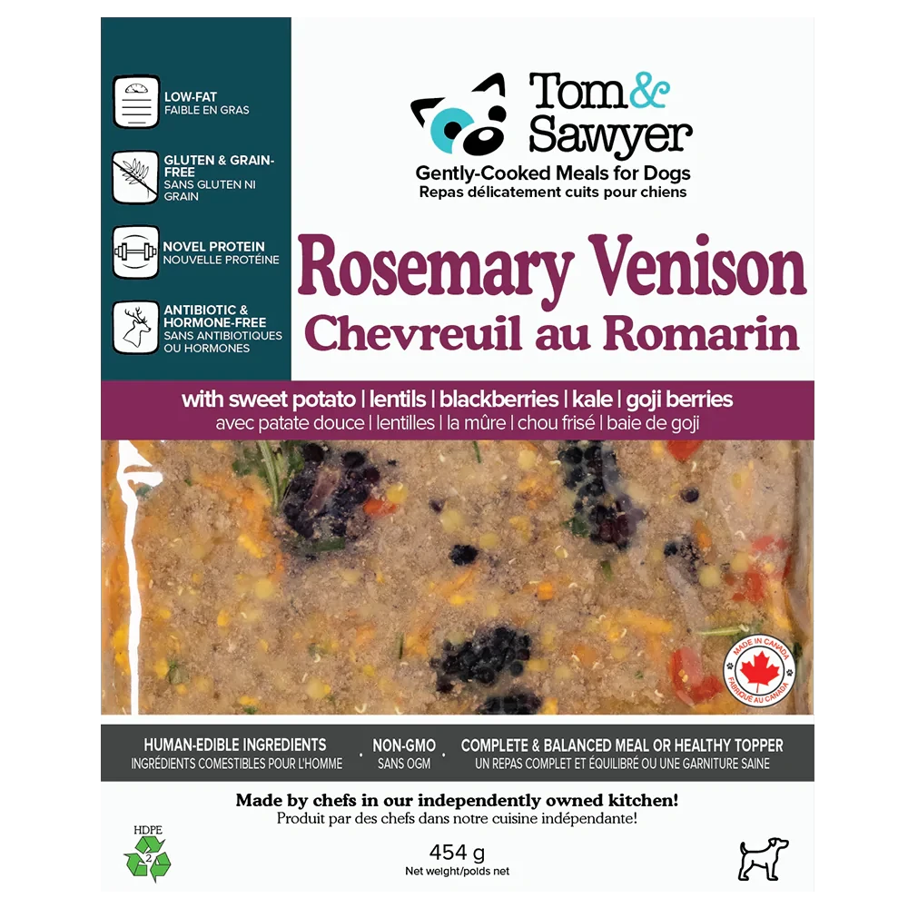 Tom&Sawyer Rosemary Venison Gently-cooked Frozen Meals for Dogs by Tom Sawyer