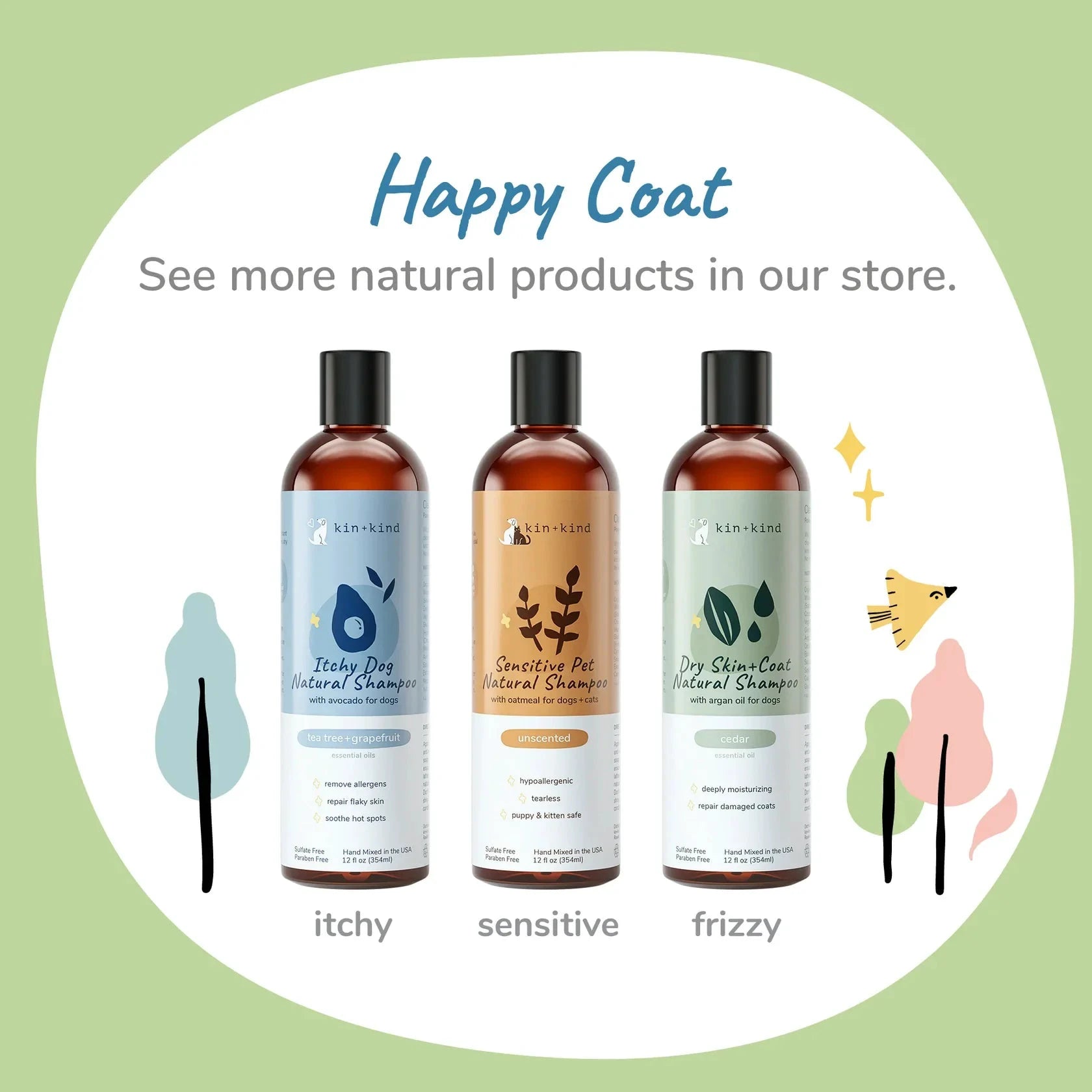 Kin + Kind Dry Skin & Coat Shampoo for Dogs (Cedar) by Kin+Kind