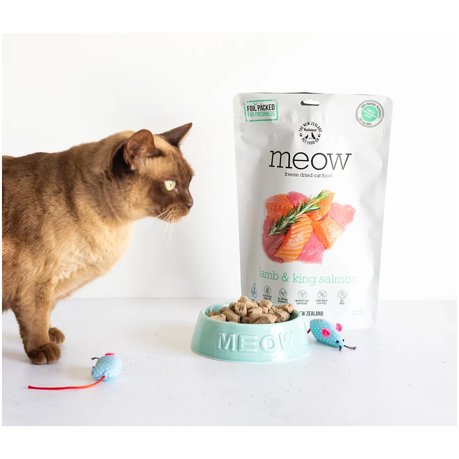 Nourriture lyophilisée pour chats New Zealand Natural Pet Food Meow Agneau et saumon royal