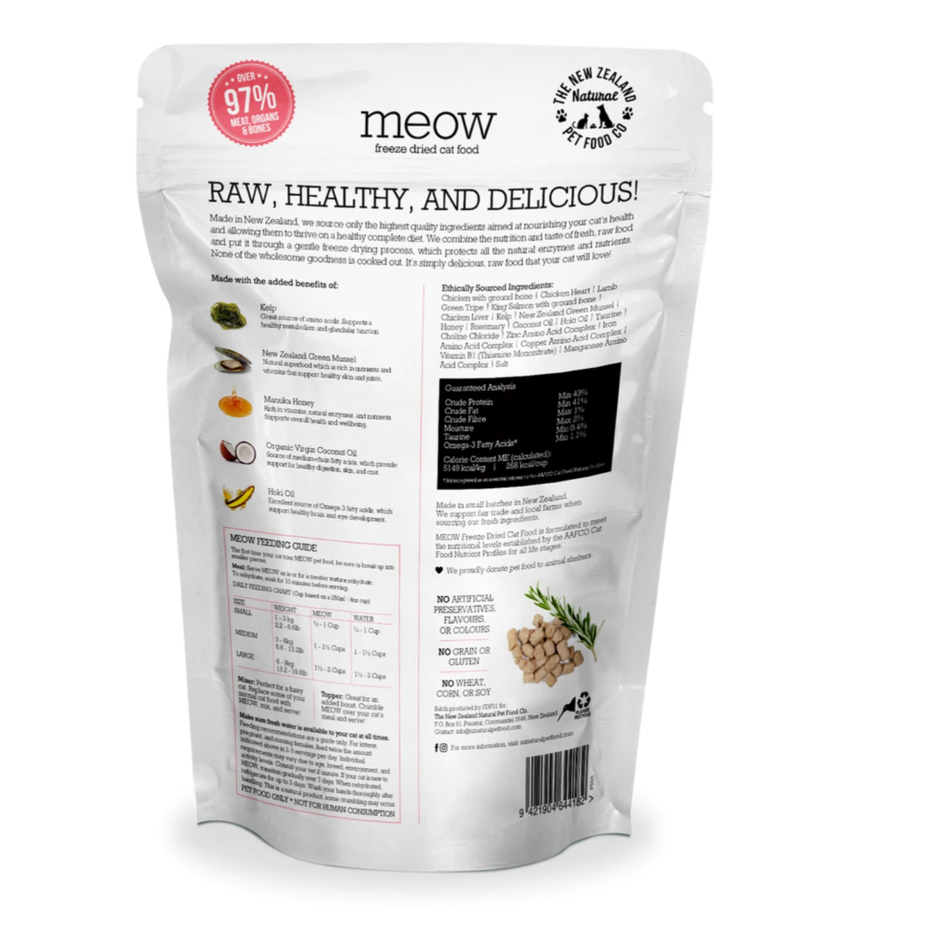 Meow Freeze Dried Cat Food Chicken & King Salmon Recipe by NZPF