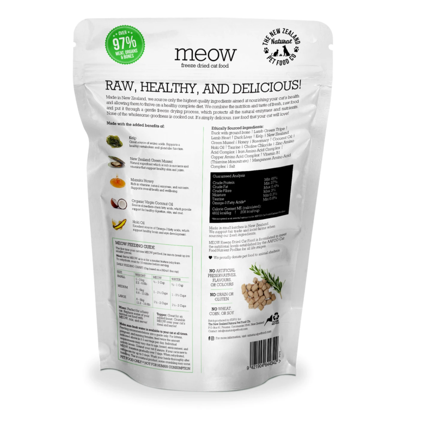 Meow Freeze Dried Cat Food Duck Recipe by NZPF