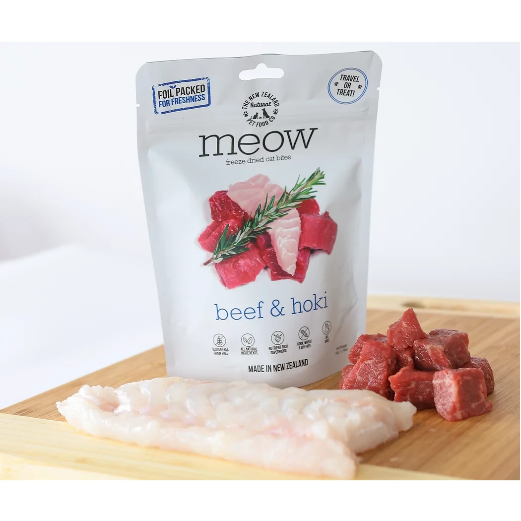 Meow Freeze Dried Cat Food Beef & Hoki Recipe by NZPF