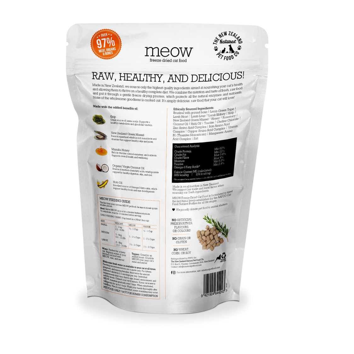 Meow Freeze Dried Cat Food Wild Brushtail Recipe